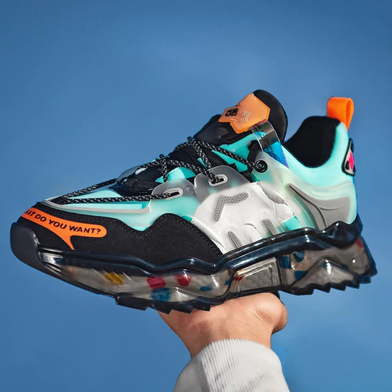 

2022 new running shoes fashion design sneakers elastic outdoor sports high quality male style casual tennis plus size shoes