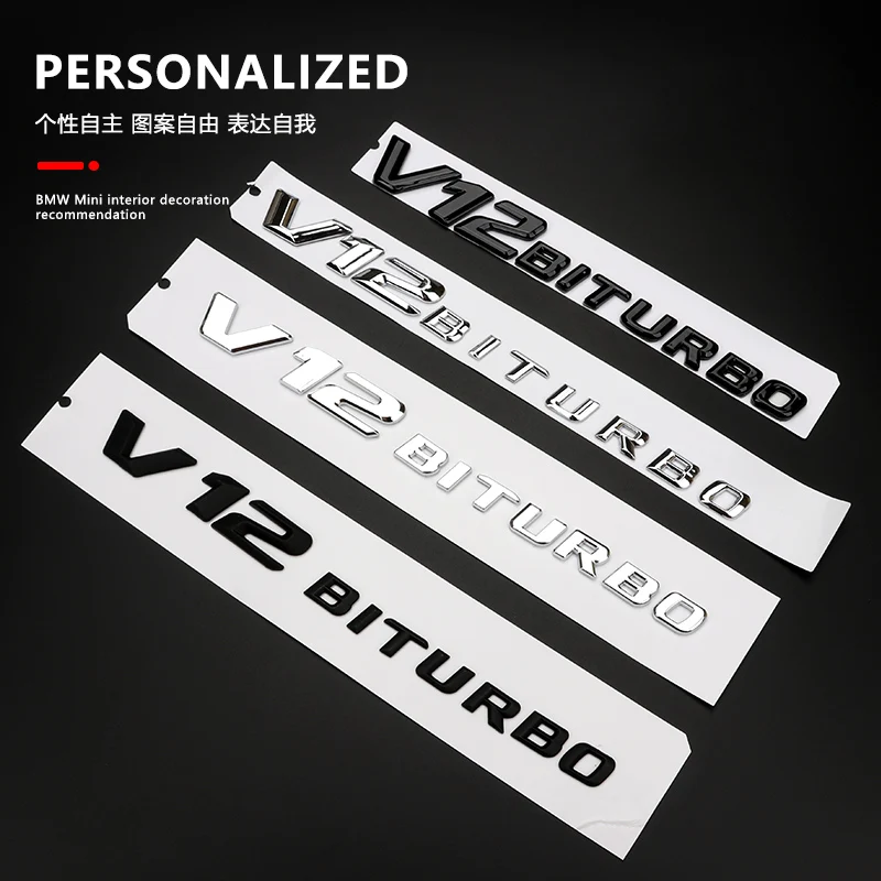 

Car Stickers Mudguard ABS V12 BITURBO For Mercedes-Benz AMG BRABUS AUTO Accessories
