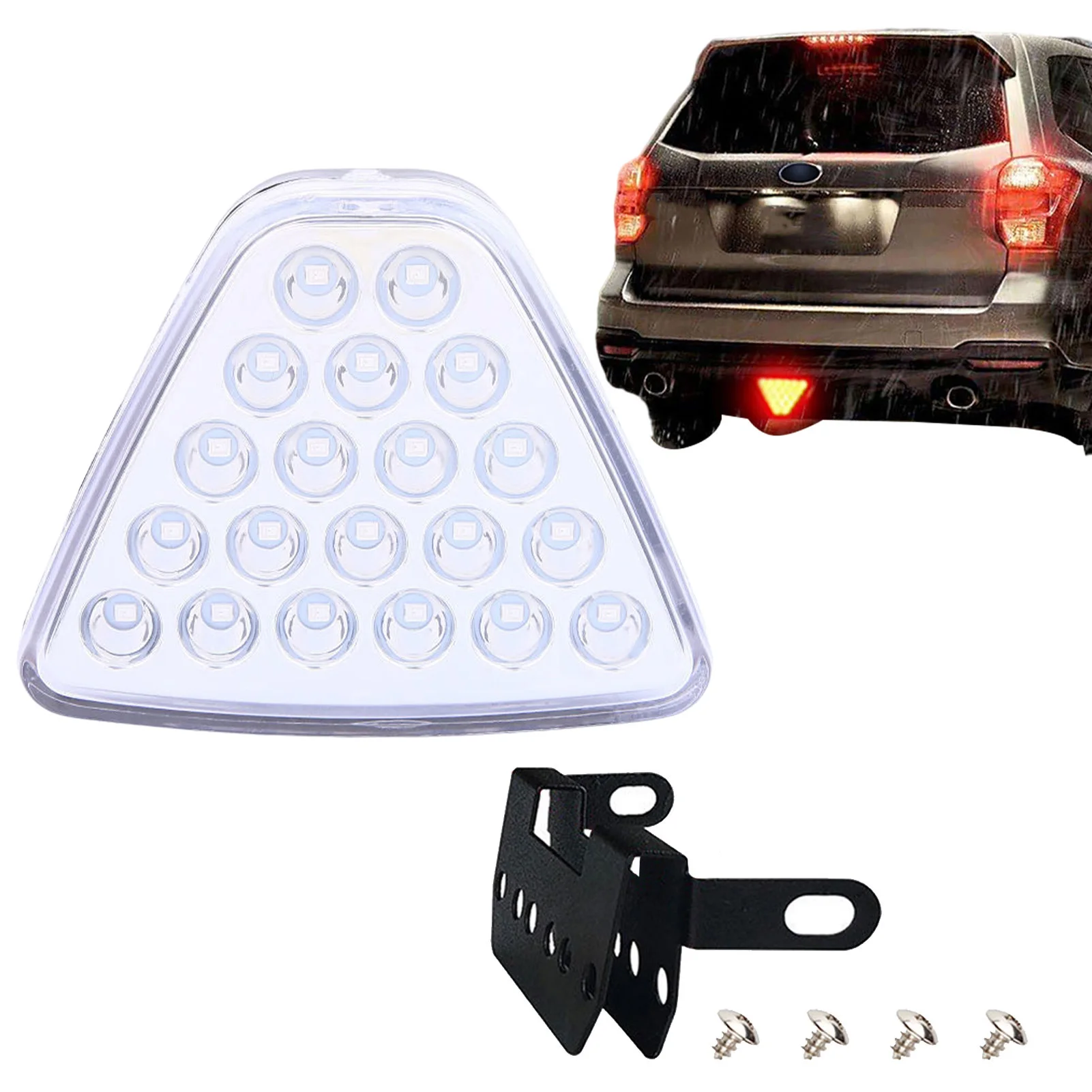 

Автомобильный светодиодный стоп-сигнал, автомобильный стробоскоп, парковочный сигнальный фонарь 12 В, красный треугольник, стильный задний ...