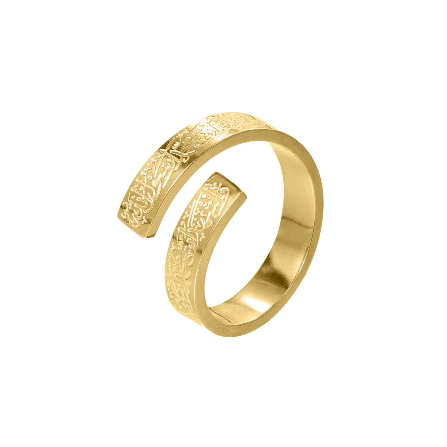 

Arabian Ring|Delicate Calligraphy Class Open Style Adjustable Size Minimalist Stainless Steel Pops