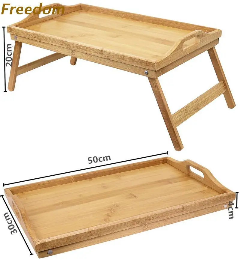 На кровати маленький стол из бамбука массива дерева для студентов ленивый