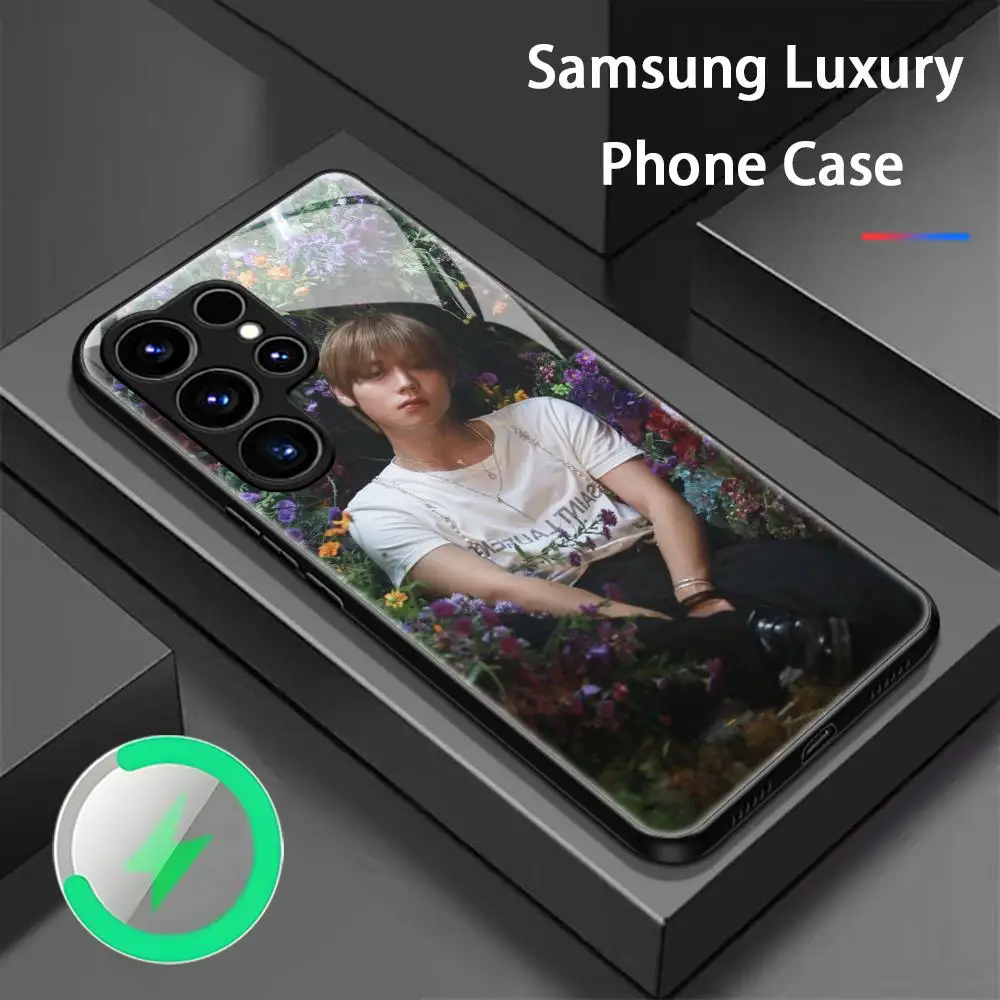Фото Чехол для телефона Park Jihoon Wanna One для Samsung S26 S25 S24 S23 S22 S21 S20 Plus Ultra Fold A, стеклянный магнитный чехол №1