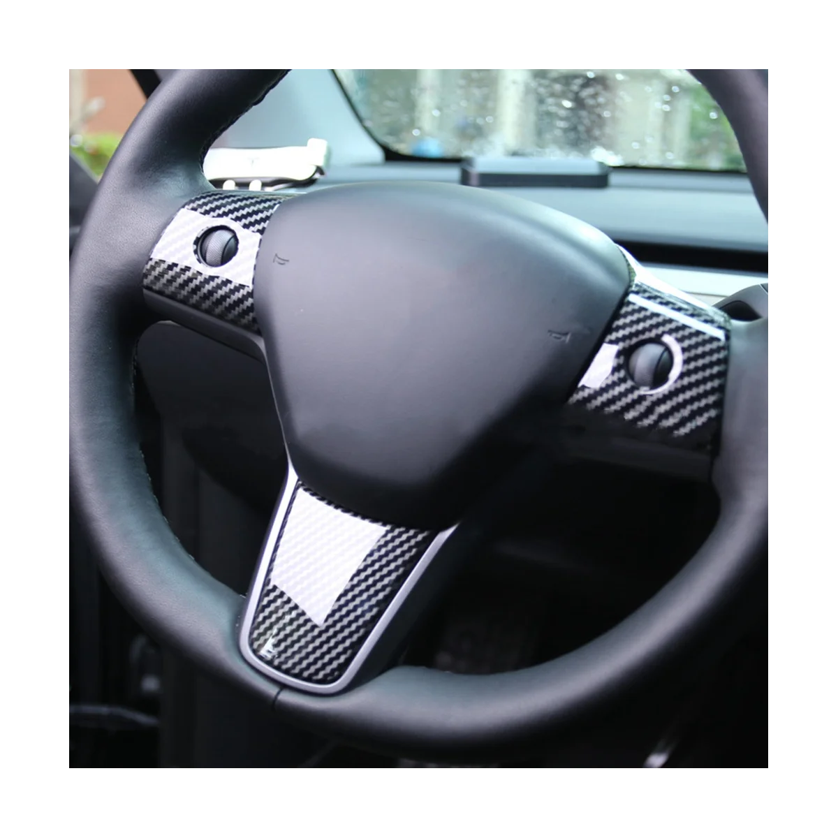 Защитная рамка на руль из углеродного волокна Накладка для Tesla Model 3 модель Y