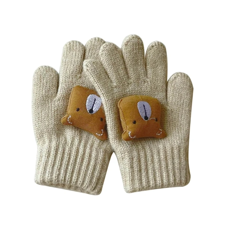 

Toddler Gloves Kids Mitten Kids Gloves Full Finger Mittens Winter Knitted Gloves for Little Boys & Girls Supplies 1 Pair