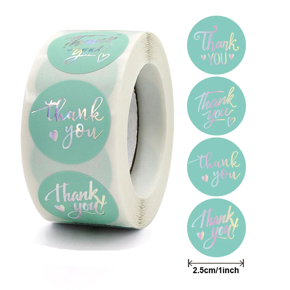 

50-500pcs Thank You Sticker Seal Labels Scrapbook Stationery Sticker Silver Stamping Sticker birthday gift decorative label