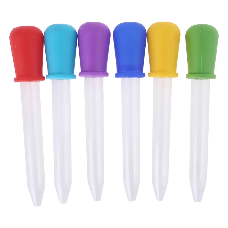 

6 Pieces Silicone Droppers Pipettes for Candy Molds, Gummy Mold and Crafts Transfer Eyedropper with Bulb Tip