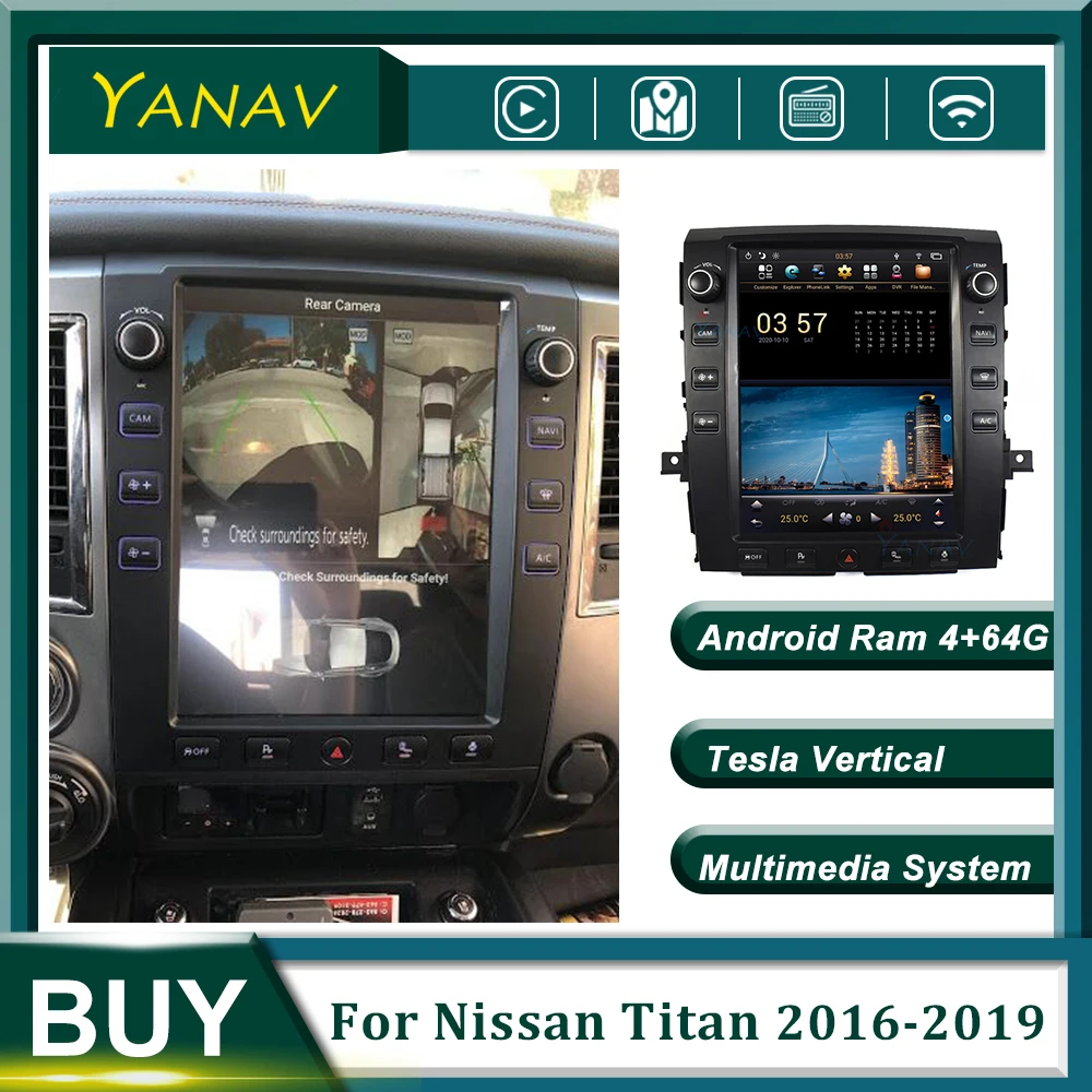 

Автомагнитола 2 Din на Android с GPS-навигацией для Nissan Titan 2016-2019, автомобильный стереоприемник с вертикальным экраном, мультимедийный плеер