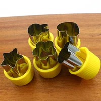 star heart shape vegetables cutter plastic handle 5pcs portable cook tools stainless steel fruit cutting die kitchen gadgets