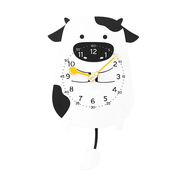 

Часы для детей, бесшумные украшения для моделирования животных, маятник, милые Мультяшные украшения для детской комнаты, детского сада