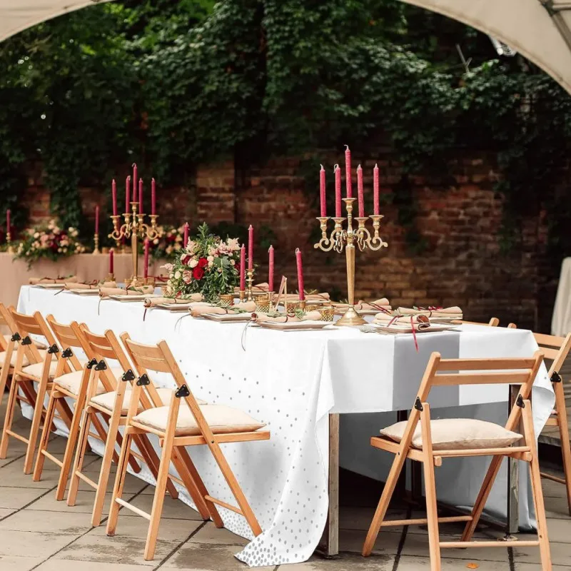 Одноразовая Скатерть 54x108 дюйма искусственная ткань для стола водонепроницаемый