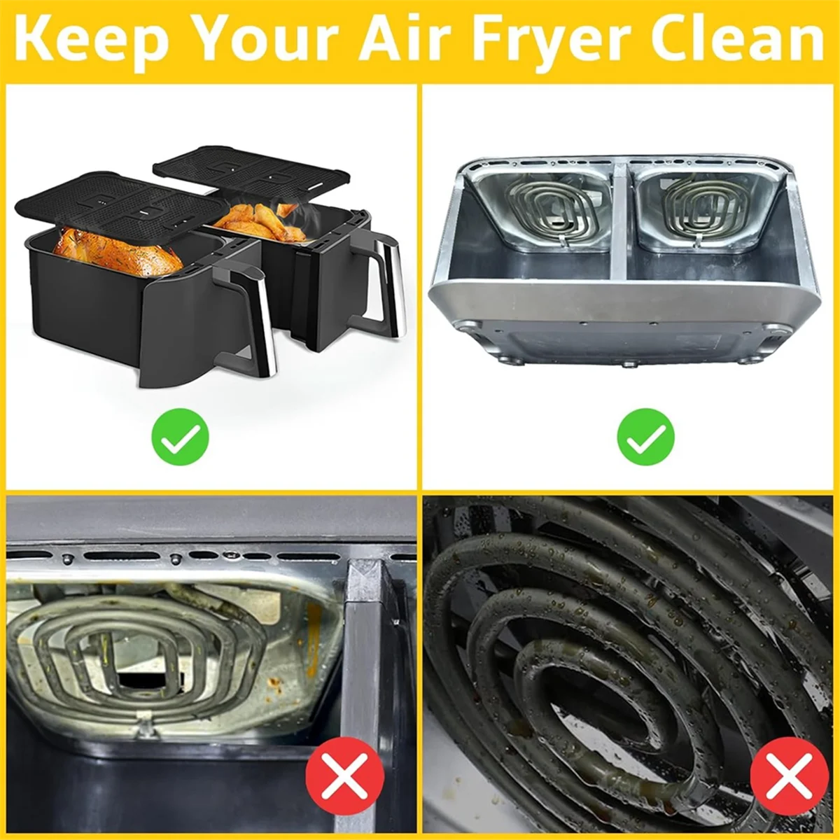 2 шт. зеркальные Брызговики для Ninja Foodi AF400EU / AF451EU