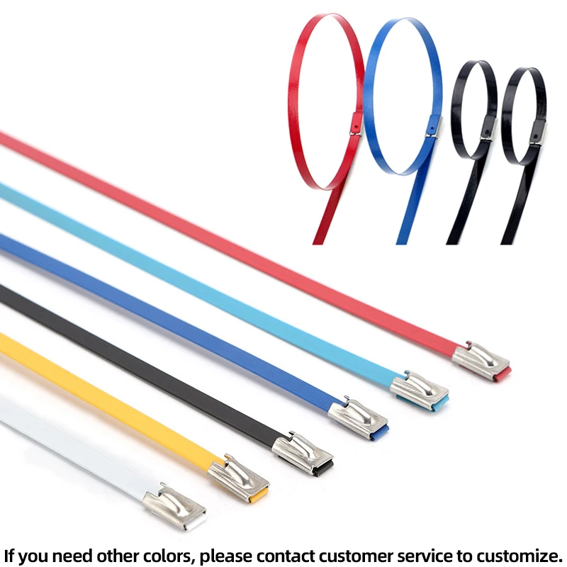 100 шт. самоблокирующиеся Металлические Кабельные стяжки из нержавеющей стали