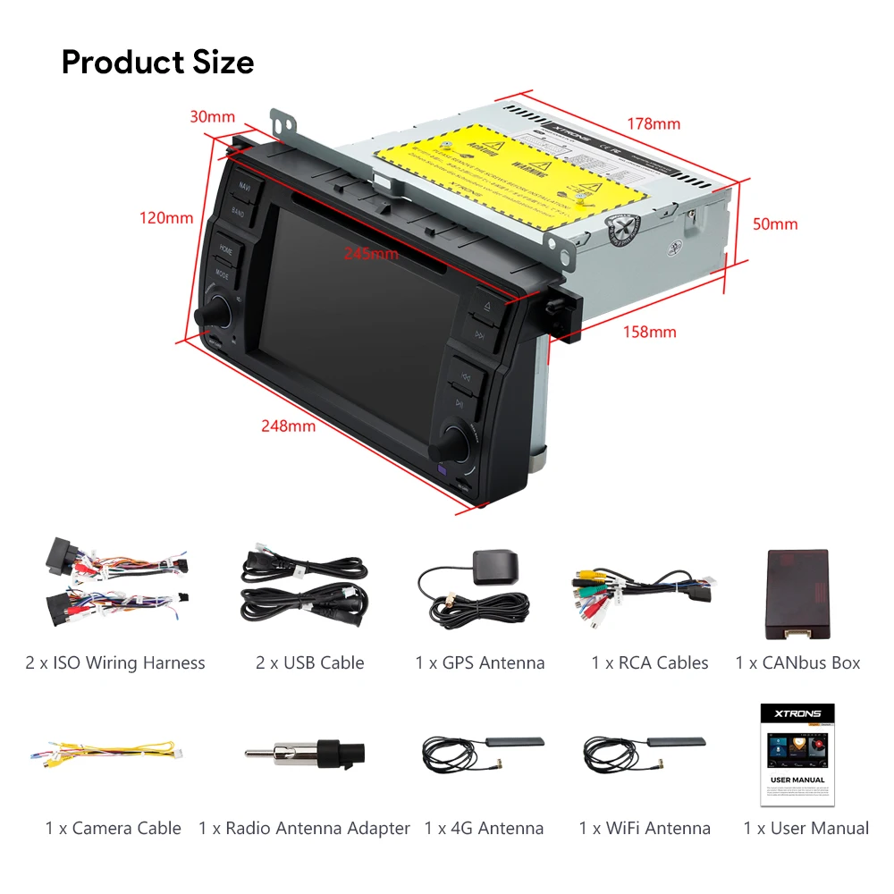 Автомобильный радиоприемник XTRONS мультимедийный плеер на Android 12 с 7 &quotэкраном