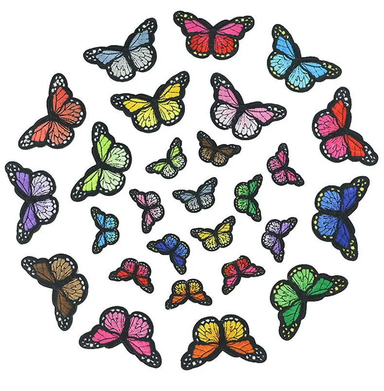 

5Pcs Colour Butterfly Patch Applique For Clothing Backpack Curtains Embroidery Patches On Clothes Diy Manual Ironing Sewing