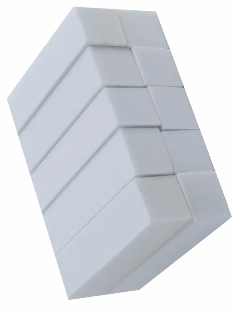 

White Polishing Block Nail Scrub Block Square Nail File Nail Polishing Tools 10pcs/bag