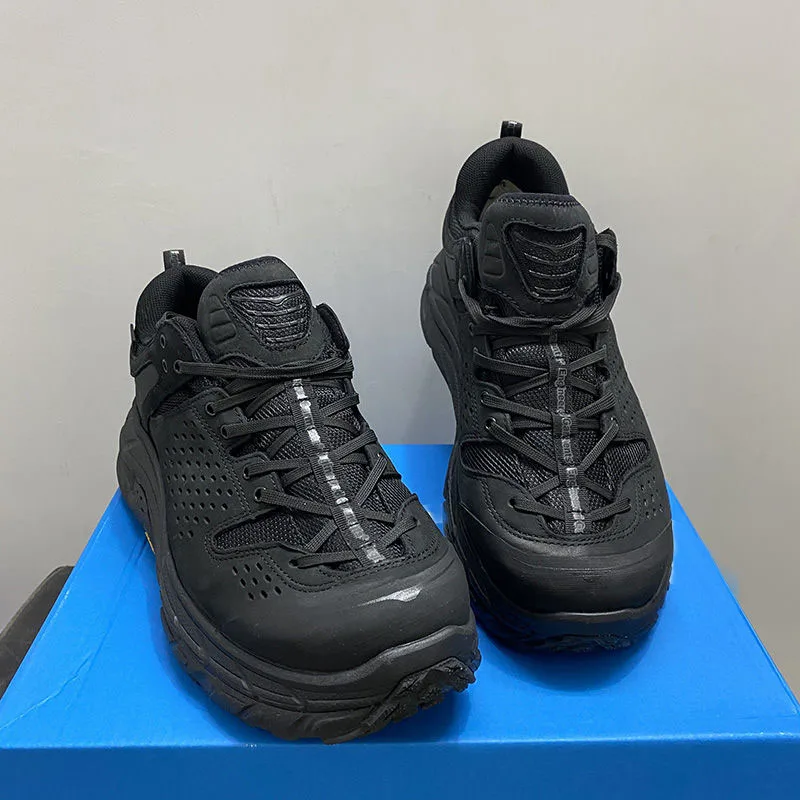 Men`s breathable genuine leather waterproof hiking shoes mens slip-resistant country cross trekking climbing walking shoes