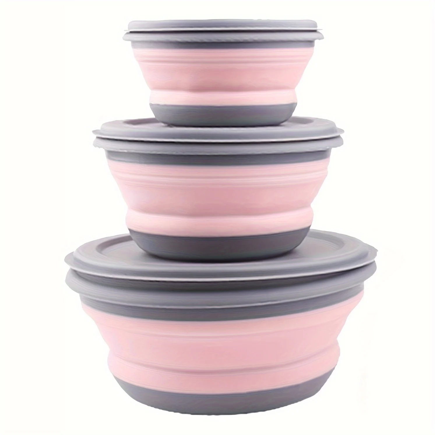 Портативный складной силиконовый набор посуды с Iid 3 шт./коробка Iunch расширяемый