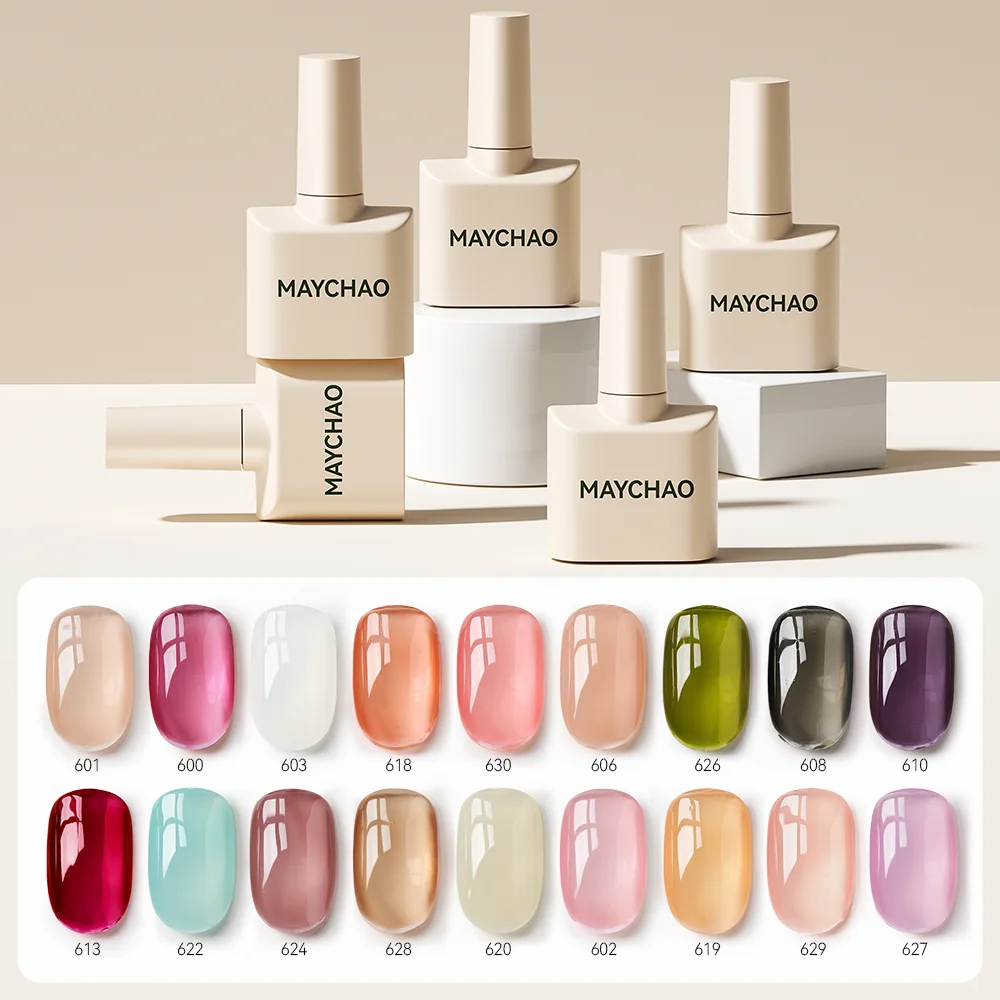 MAYCHAO 12 ミリリットルゼリージェルマニキュア半永久トップコートソークオフ UV LED ジェルアートマニキュアマニキュア長期的なネイルジェル