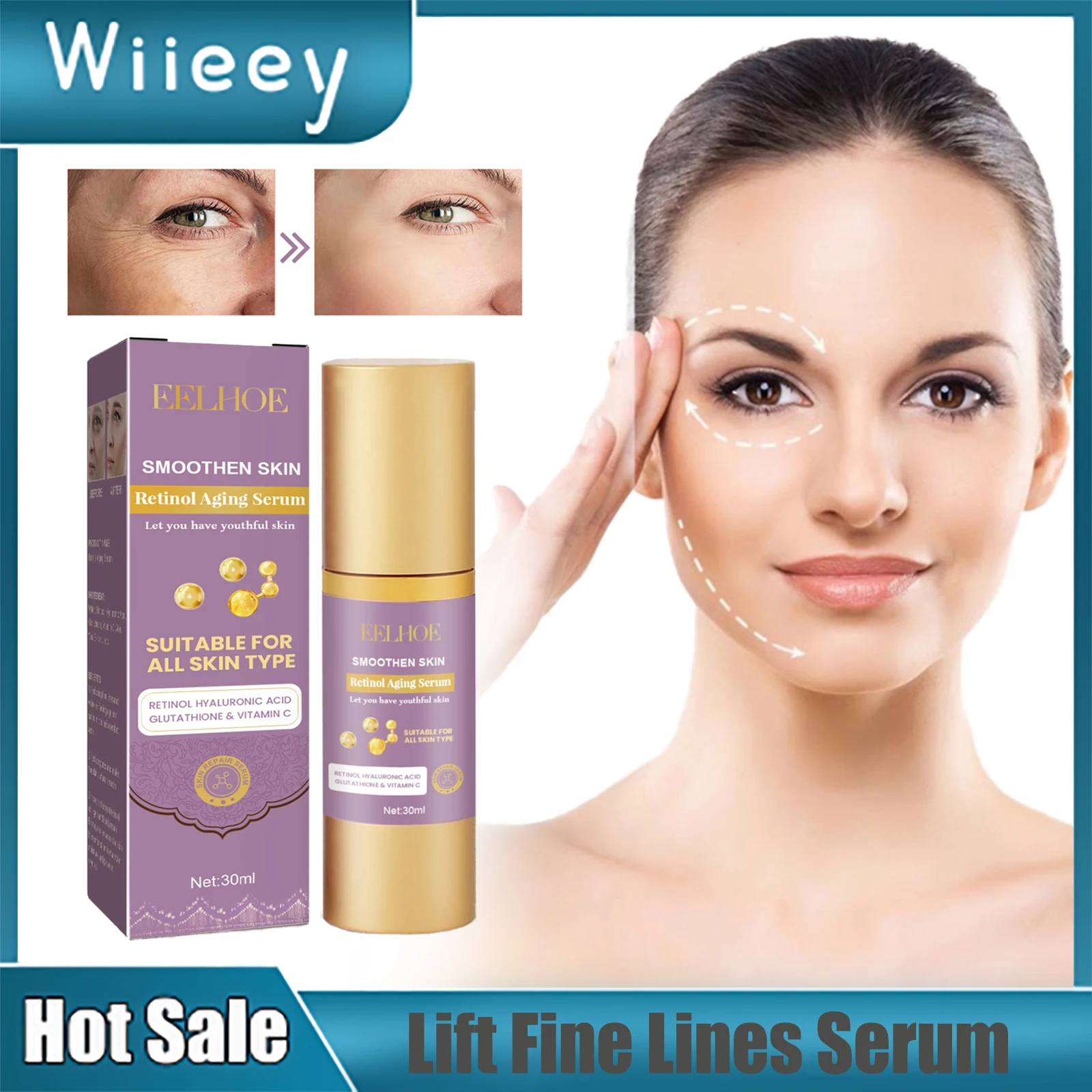 

Fade Fine Lines Serum Brighten Nourishing Tightening Lifting Firming Anti Aging Moisturizing Whitening Wrinkles Removal Essence