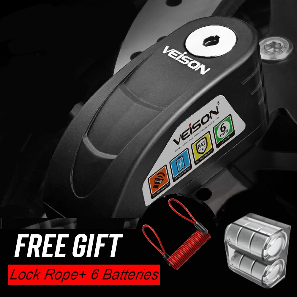 

VEISON Motorcycle Alarm Lock Bike Steelmate Waterproof Disc Lock Warning Security Anti theft Brake Rotor Padlock Alarma Moto
