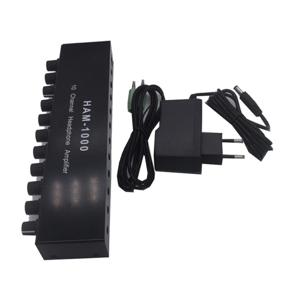 

DC12-24V Stereo Headphone Amplifier Multi-Channels Audio Distributor Independent Control NJM4556A 1 Input 10 Outputs