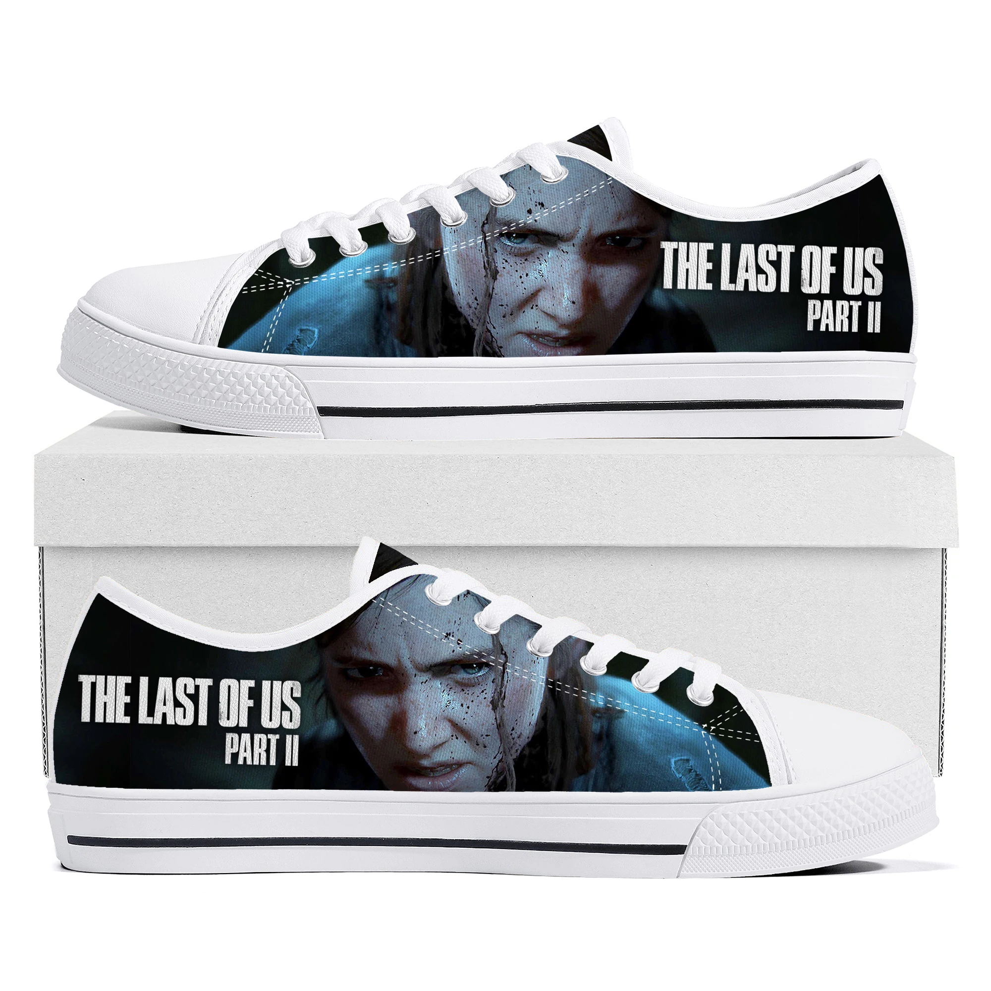 

The Last of US Part II Low Top Sneakers Cartoon Game Womens Mens Fashion High Quality Canvas Sneaker Couple Custom Built Shoes