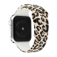 leopard printing bracelet for apple watch band 44 40 41 45 38mm 42mm belt for iwatch series 7 6 se 5 4 3 2 women silicone strap