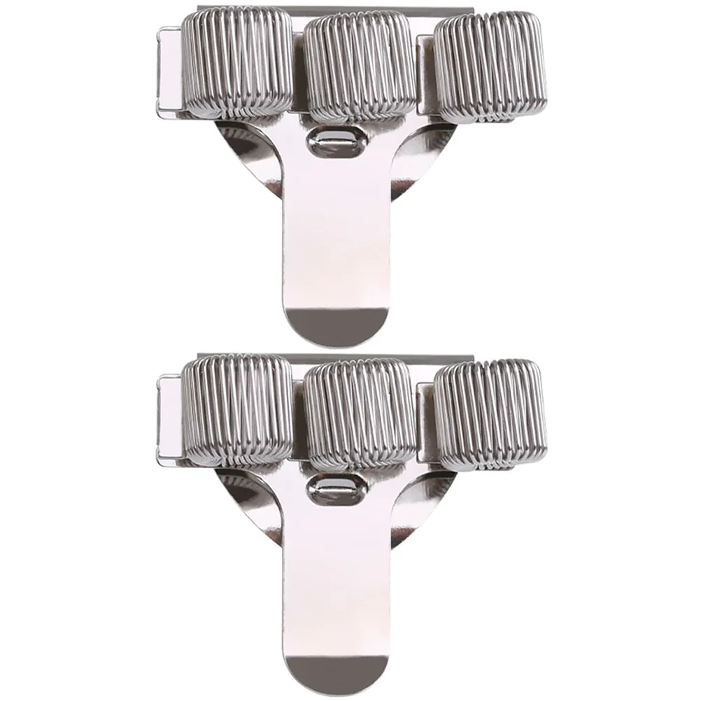 

2 Pcs Office Notebook Spring Clip Metal Pen Loop Pocket Organizer Holder