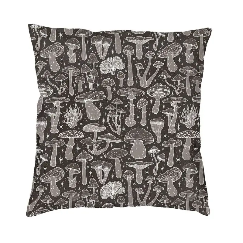 

Бархатный чехол для подушки с ночными грибами 40x40