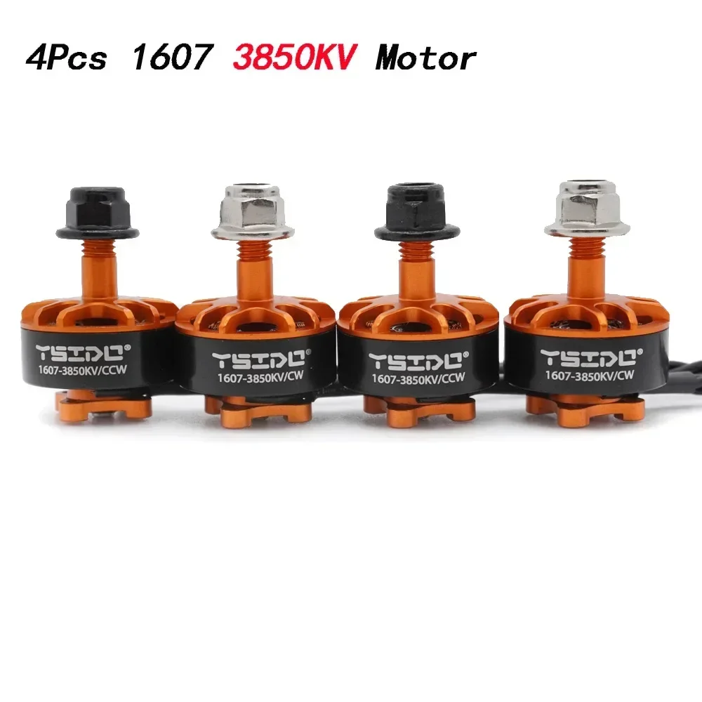 Фото 4 шт. бесщеточные моторы 1607 2800KV 3850KV CW/CCW 2-4S Lipo для дальнобойных радиоуправляемых гоночных дронов Frees №1