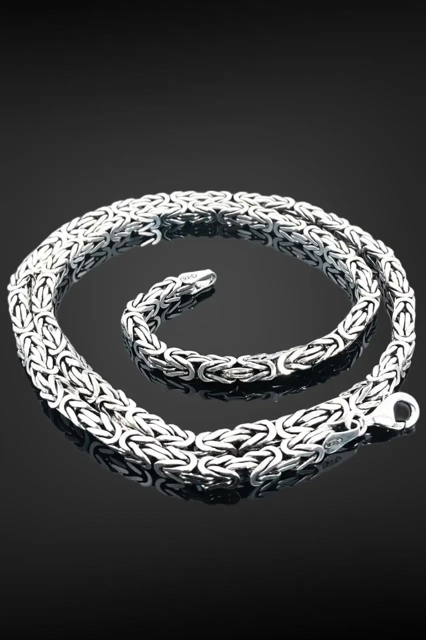 

Мужское ожерелье из серебра 925 пробы, 50 г, 55 см, 4 мм