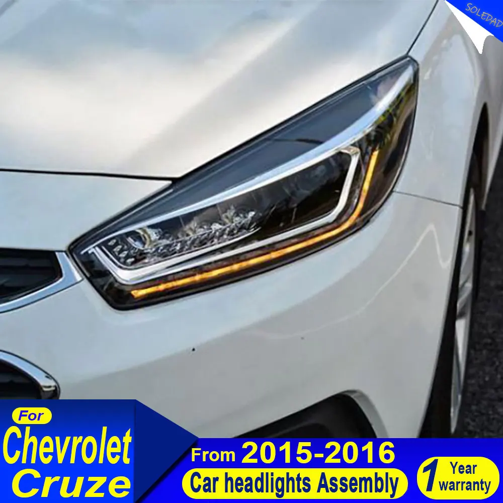 Фото Фары для Chevrolet Cruze 2015-2017, светодиодные Bi-Xenon лампы Hella, противотуманные фары, аксессуары для автомобиля, головное освещение №3