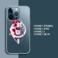 anatomy heart flowerpattern phone case transparent magsafe magnetic magnet for iphone 13 12 11 pro max mini wireless charging