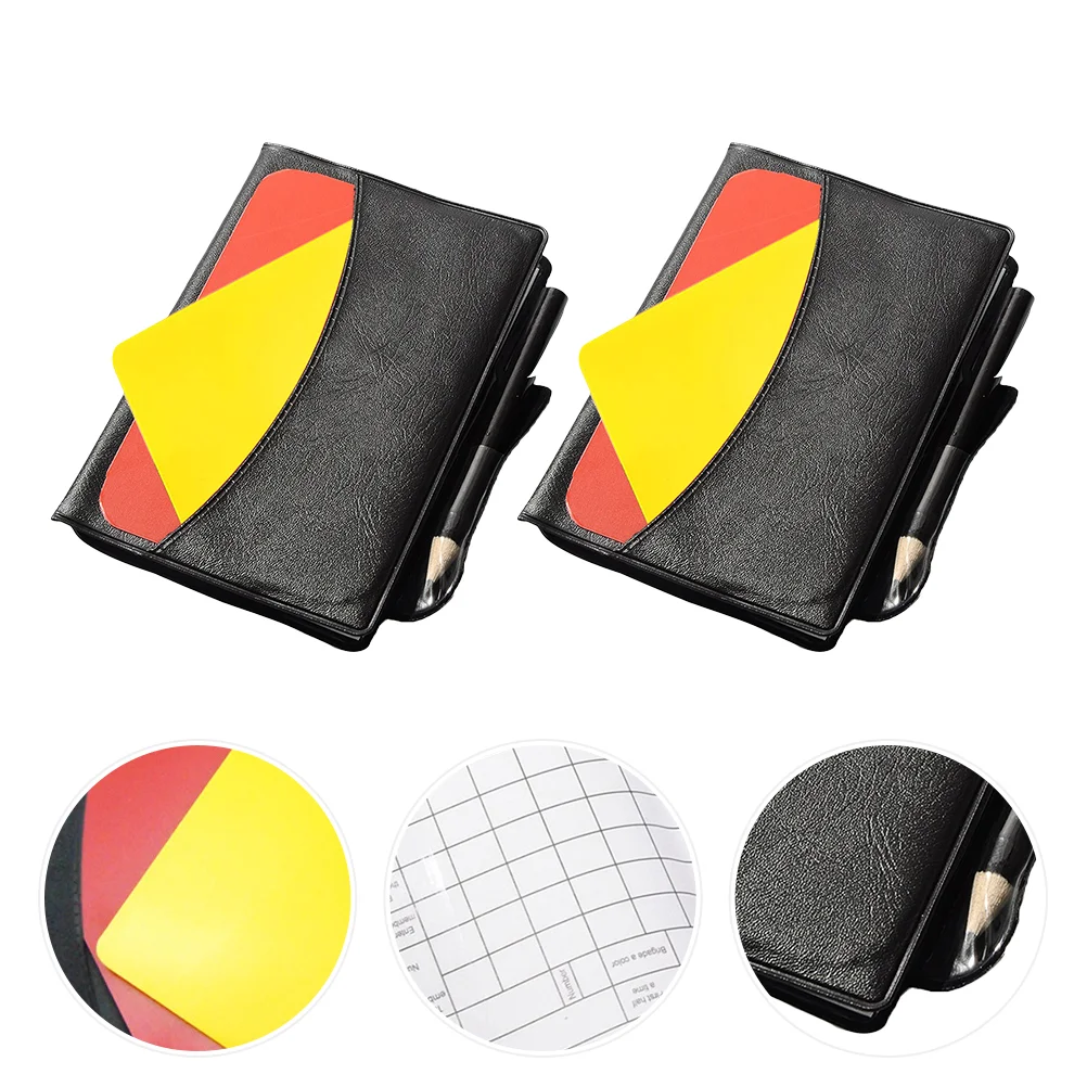 

Referee Soccer Kit Yellow Red Set Football Wallet Penalty Multi Function Professional Ref Sports Portable Flags Write Accessory