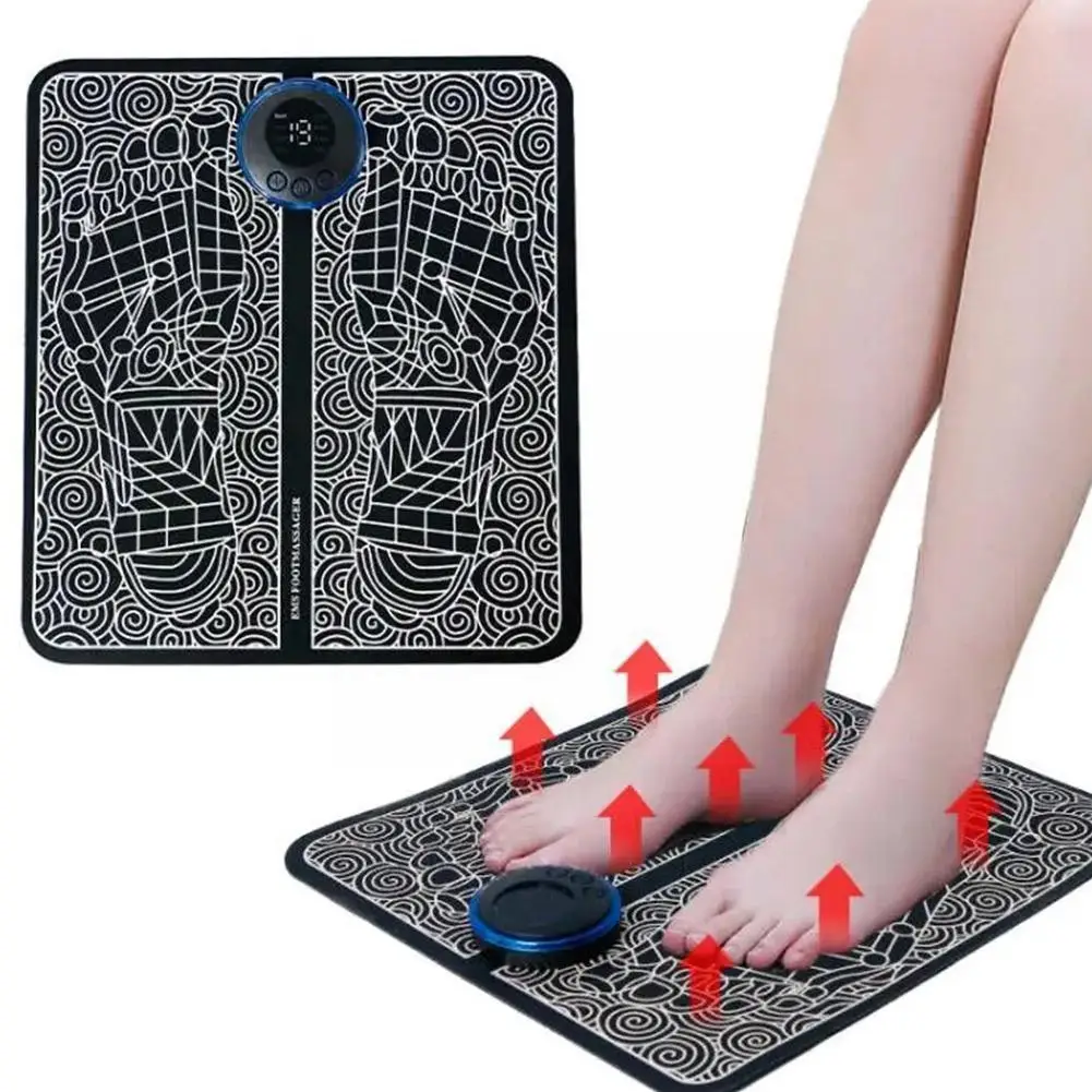

EMS Foot Massage Mat Portable Massage Improve Blood Stimulation Foldable Pain Relief Circulation Muscle USB Foot Acupoint R9G2
