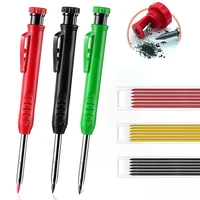 solid carpenter pencil with 6refill lead woodworking tools built in sharpener marking tool deep hole mechanical pencil hand tool