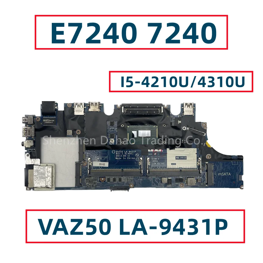 Материнская плата для ноутбука Dell Latitude E7240 7240 с фотографией/4310U, разумная деталь 50