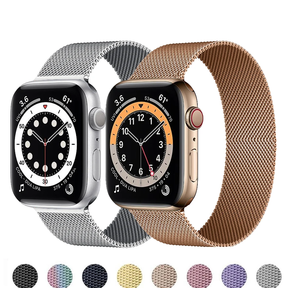 

Strap For apple watch serie 7 6 5 4 3 se Magnetic loop wristband Smartwatch bracelet correa iwatch band 44mm 40mm 45mm 42mm 38mm