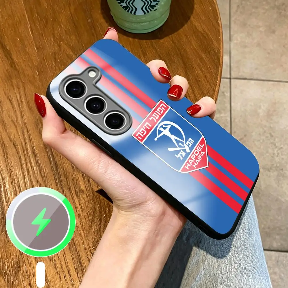 Фото Чехол для телефона с модным дизайном Hapoel Haifa FC для Samsung S26 S25 S24 S23 S22 S21 Plus Ultra Fold A, стеклянный магнитный чехол. №2