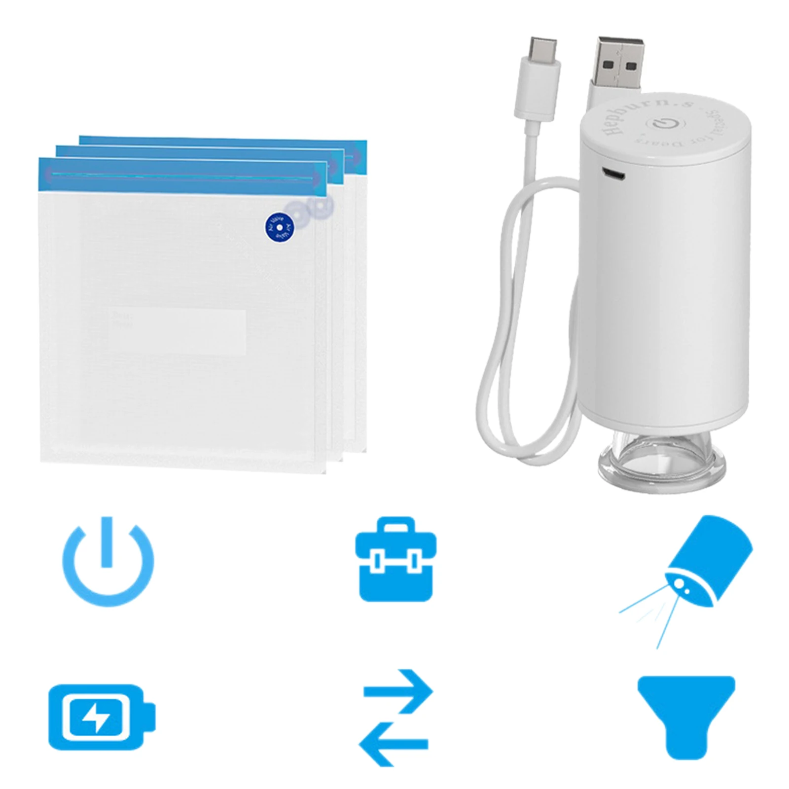 Mini Vacuum Pump Vacuum Sealer Storage Bag for Clothes Food USB Charging Electric Fresh-keeping Sealing Machine Home Travel Tool