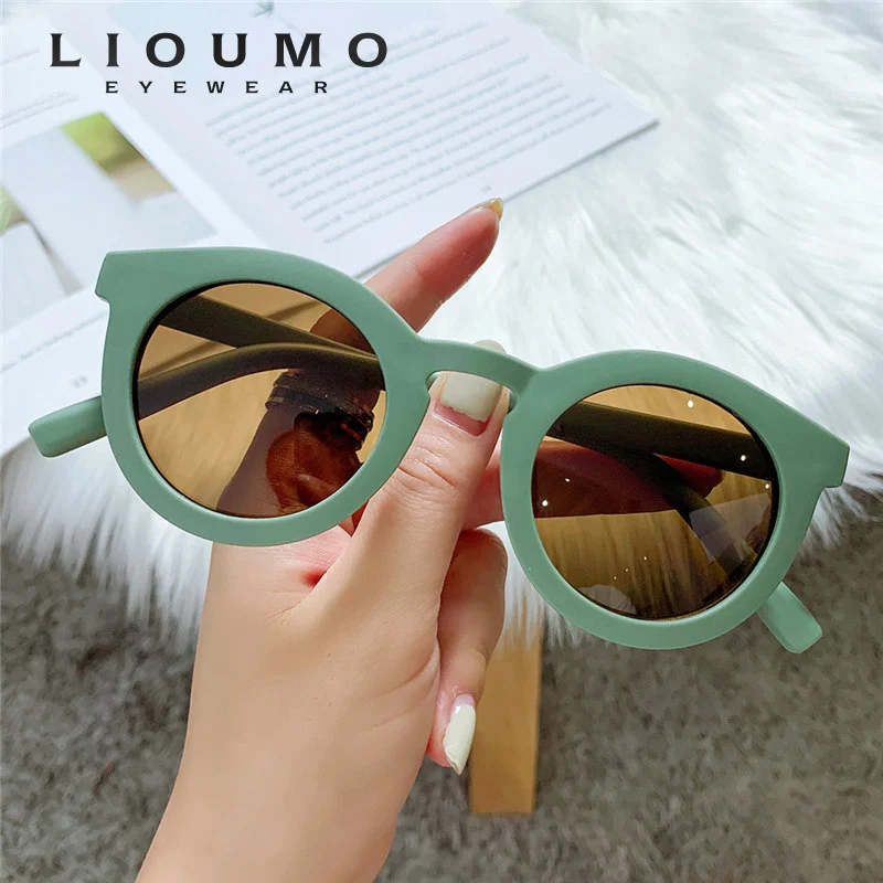 

LIOUMO Retro Design Women's Sunglasses Men Round Glasses Frosted Frame Candy Color Fashion Driving Eyewear gafas de sol hombre