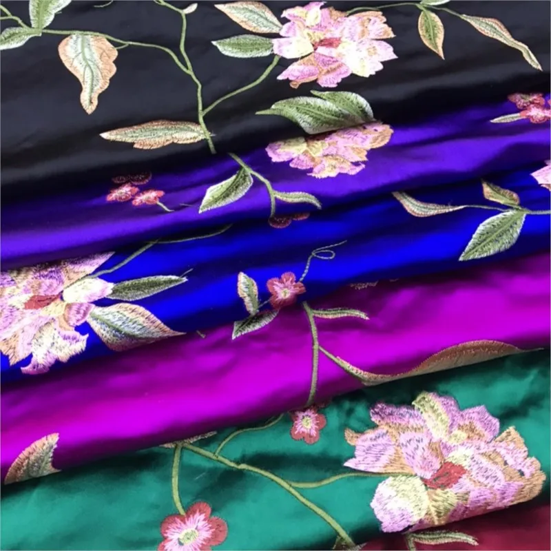 Новое шелковое парчовое китайское платье Cheongsam с вышивкой ткань шелкопряда