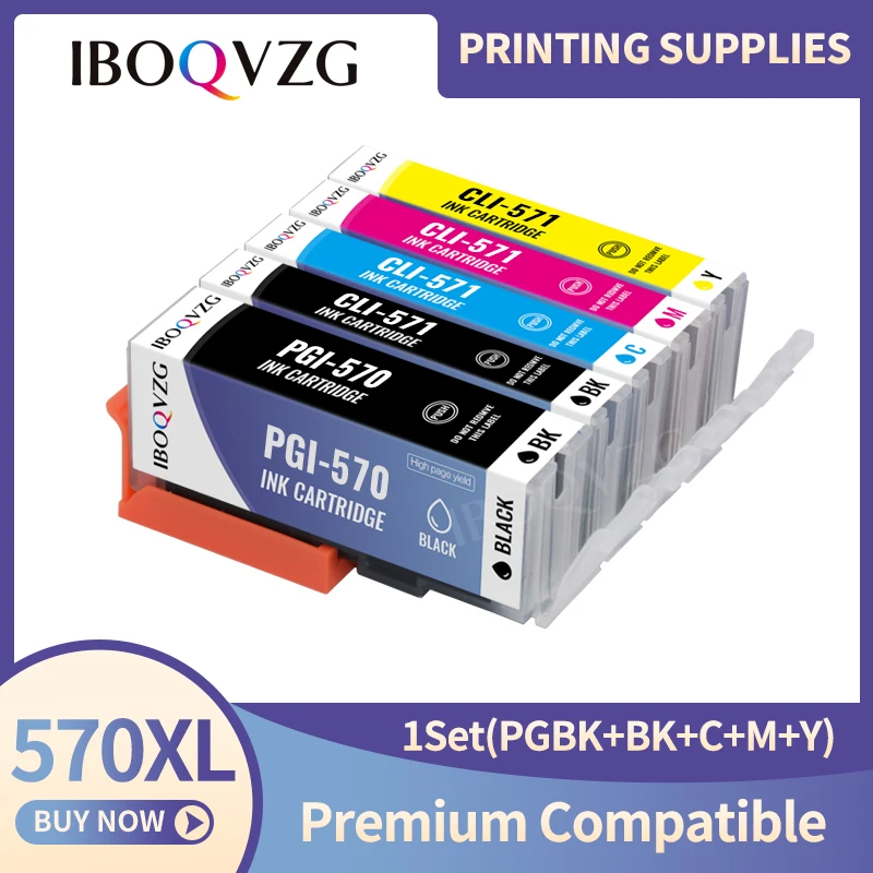 

Чернильный картридж IBOQVZG для Canon Priner PIXMA MG5750 MG5751 MG6851 MG6852 TS6050 TS5050 T5051 с PGI 570 CLI 570