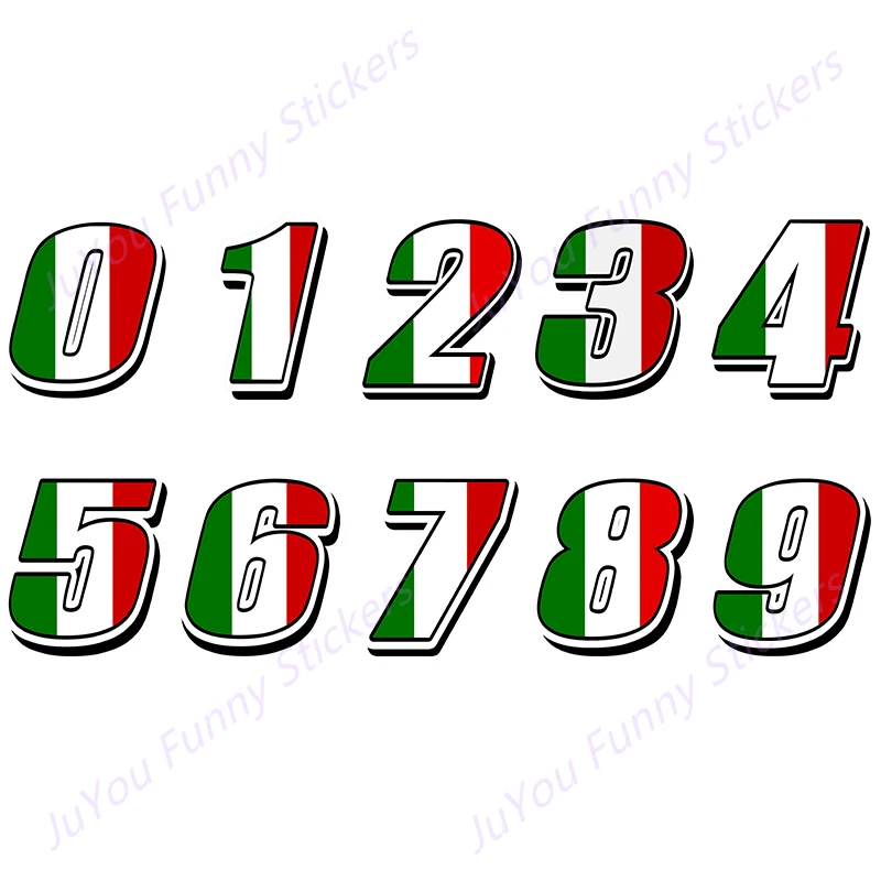 

FUYOOHI Funny Stickers Accessories Italy Italian Flag Car Styling Racing Number Motocross Auto Sticker Waterproof Decals