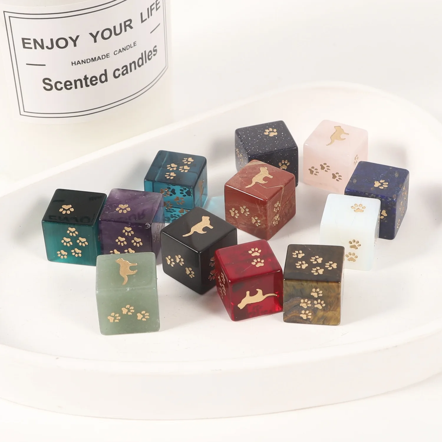 Натуральные аметистовые кубики «Кошачья лапка» для D&D, D6, с кристаллами и камнями, для настольных ролевых игр DND RPG (art.: 3920da3fba2d7) - 3920da3fba2d7