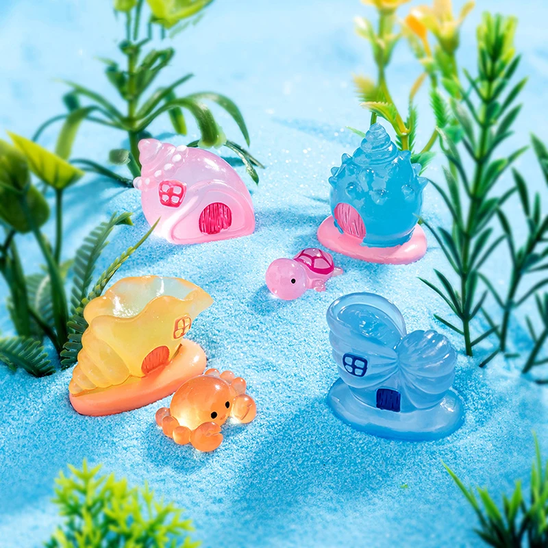 5 шт. креативные светящиеся раковины маленький орнамент миниатюрные фигурки