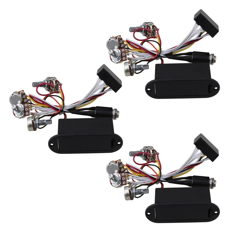 

HOT 3X 2 Band Active Bass Guitar EQ Equalizer Preamp Circuit Pickup Black