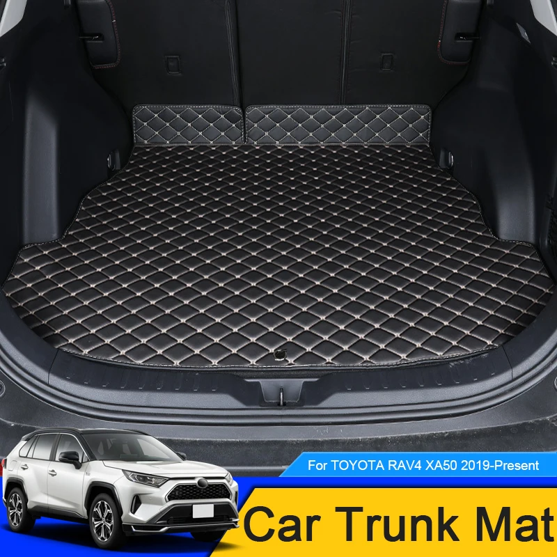 

1pc Protect Car Trunk Mats For Toyota RAV4 XA50 2019-2025 Waterproof Anti-Dirty Custom Auto Leather Pad Internal Car Accessories