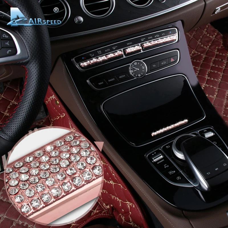 

Diamond Stickers for Mercedes Benz C Class W205 GLC Class X253 E Class W213 Car Console Button Trim Cover Styling Accessories