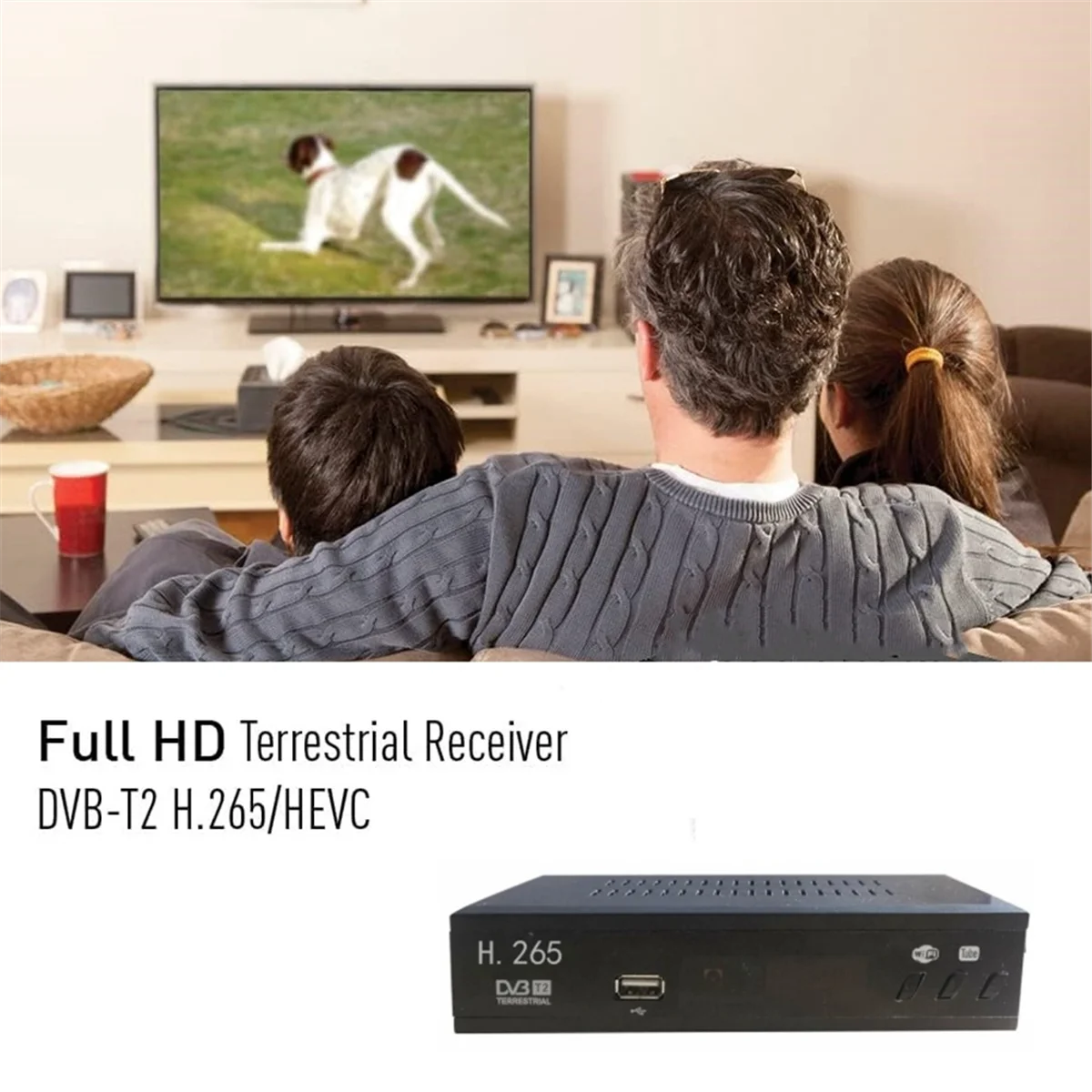 DVB T2 HEVC 265 Цифровой ТВ-тюнер DVB-T2 H.265 1080P HD-декодер USB Приемник для термоприемника
